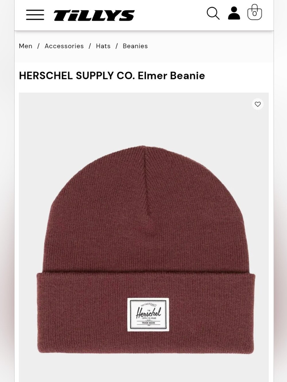 Herschel Supply Company Elmer Beanie - Maroon Nwot